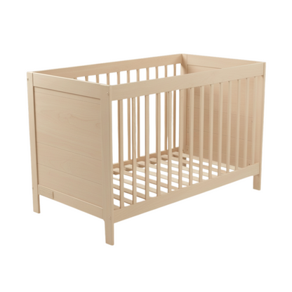 Beige crib on a white background
