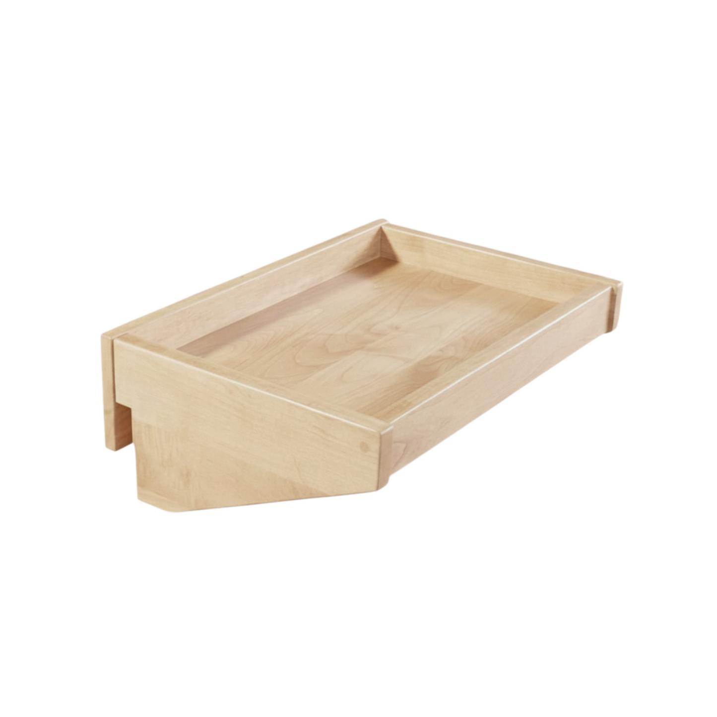 Wooden crib drawer on a white background