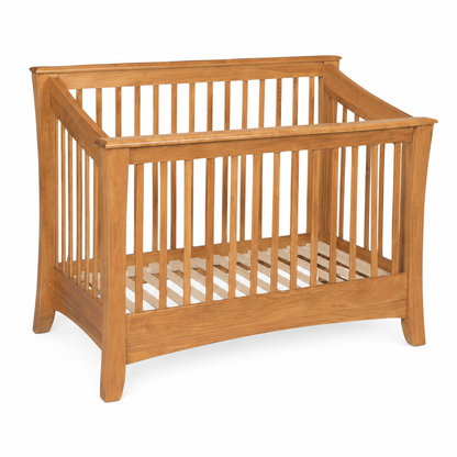 Slat Wooden crib on a white background