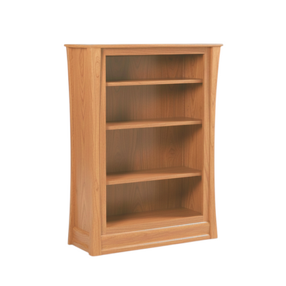 48' Tall Wooden bookshelf with four shelves on a white background