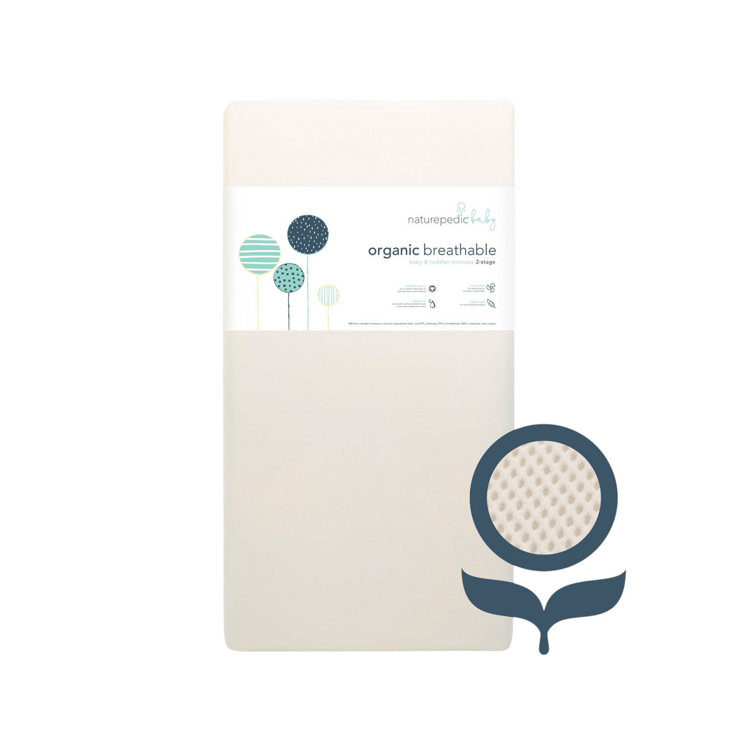 Naturepedic Breathable Organic 2-Stage Baby Crib Mattress (Innerspring)