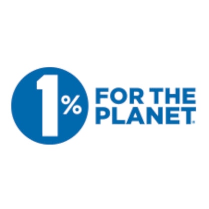 Modugreen Baby 1% for the Planet logo in blue and white, representing a commitment to environmental sustainability.