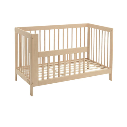 Modugreen Baby Canopy 4-in-1 convertible crib in light natural solid hardwood with a clean, bolt-free modern design.