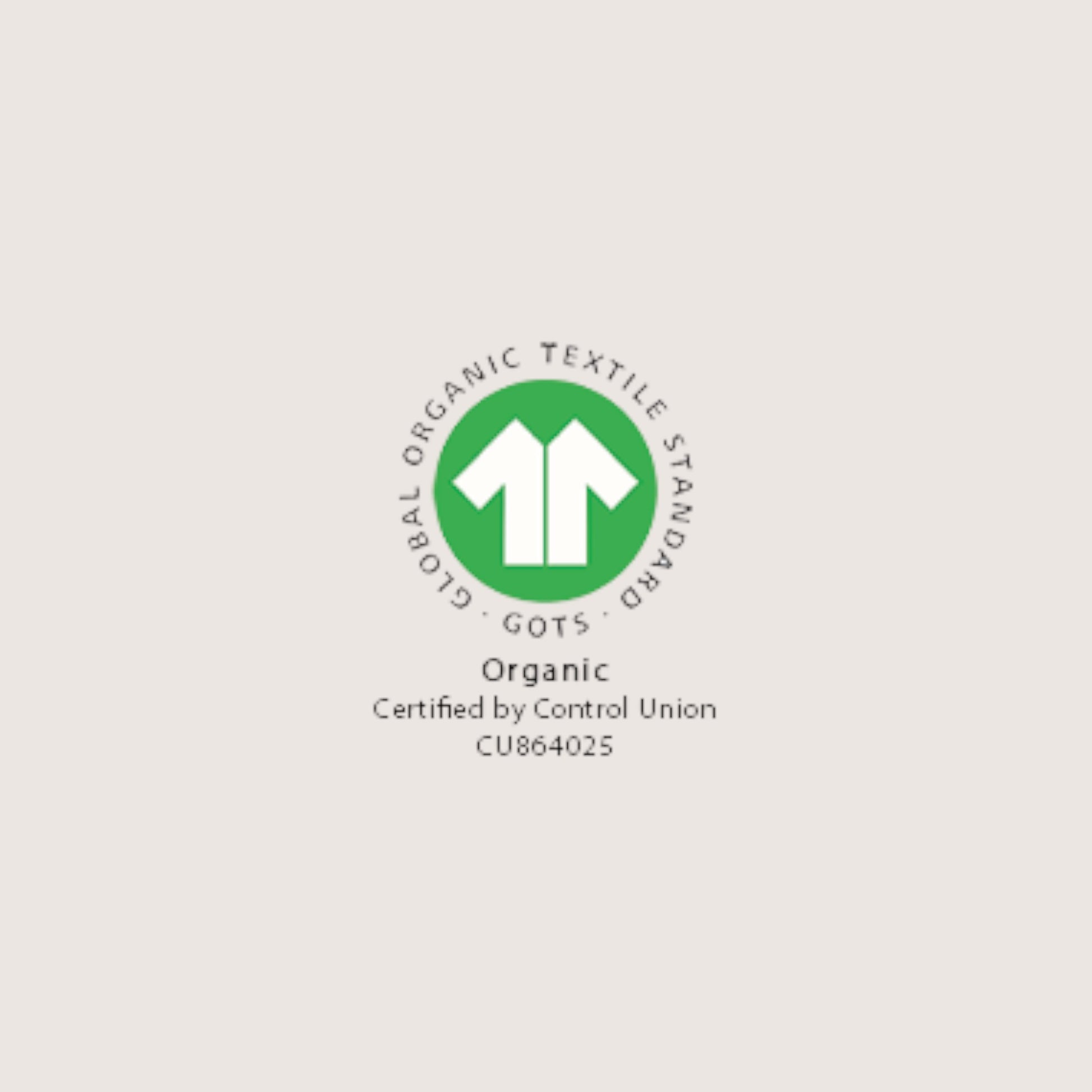 Modugreen Baby GOTS certified organic cotton logo for breathable muslin crib sheets