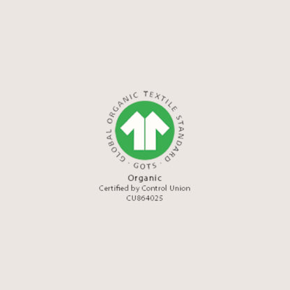 Modugreen Baby GOTS certified organic cotton logo for breathable muslin crib sheets