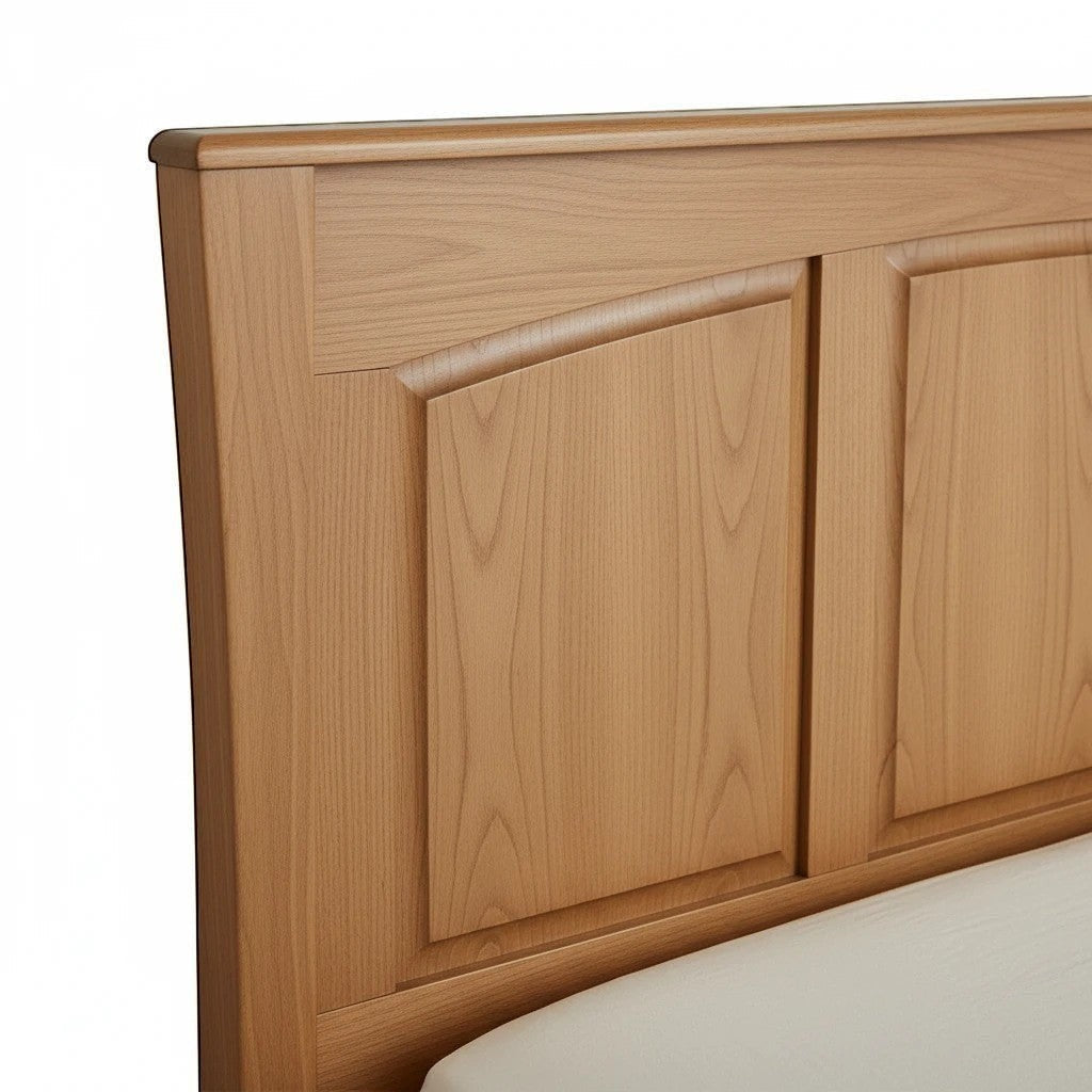 Modugreen Baby Sylvan King panel bed featuring solid natural hardwood with a clean, bolt-free headboard design.