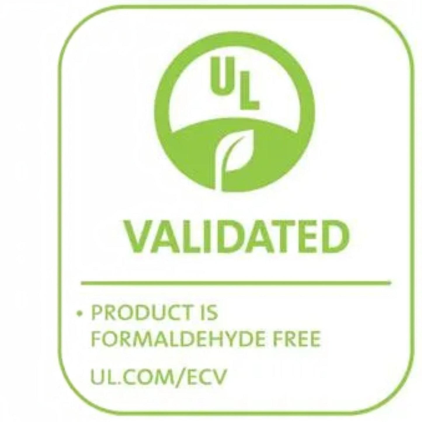 Modugreen Baby UL Validated formaldehyde-free certification badge for organic crib bedding